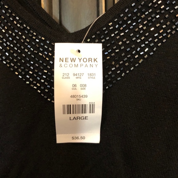 NWT Black Beaded Sweater - Picture 3 of 7